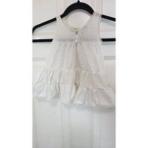 VTG Her Majesty Toddler Girls Pajama White Tiered Sleeveless Size T-2 Lace Trim